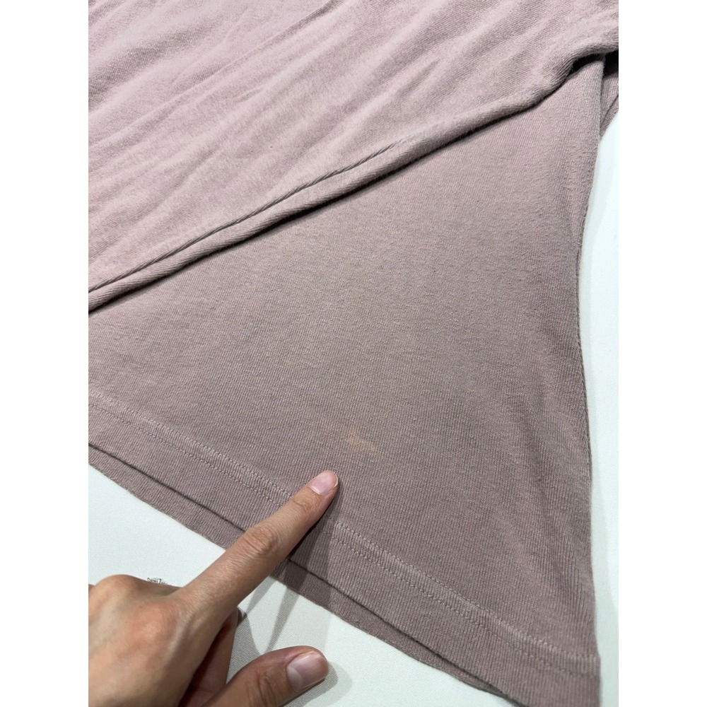 Timbuktu Station Vintage Mauve Ribbed Long Sleeve Top A-Line Hem Crew Neck - Picture 2 of 8